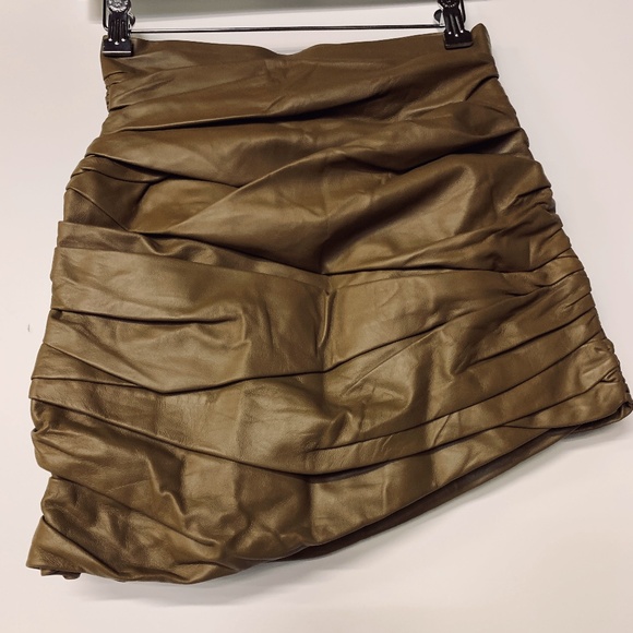 - NEW Zeynep Arcay Mini Draped Leather Skirt BX6 - Picture 6 of 9
